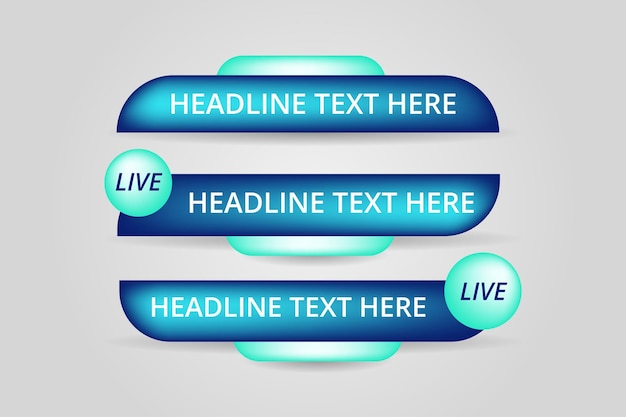 Set of bundle lower third vector design banner