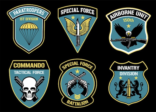 Set bundle military unit badges