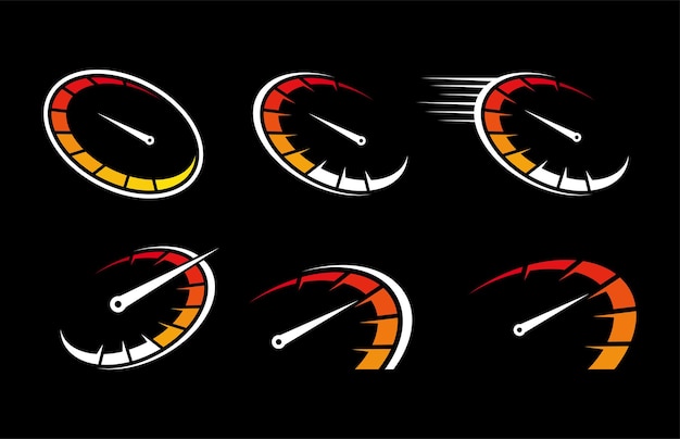 Шаблон дизайна логотипа Set bundle RPM speed
