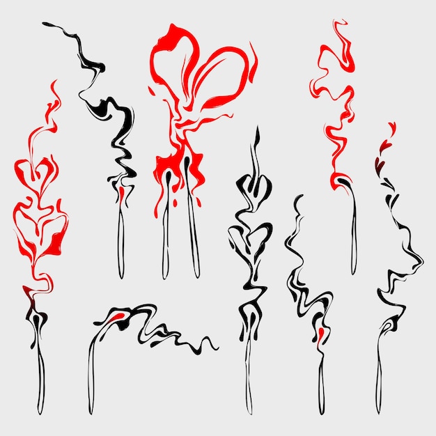 Vector set of burning matches abstraction