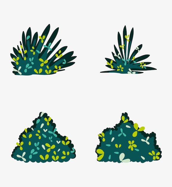 Set of bushes collection vector illustration graphic design