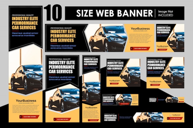 Set of business banner template design different format sizes