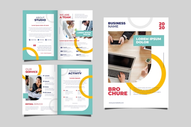 Set of business brochure concept