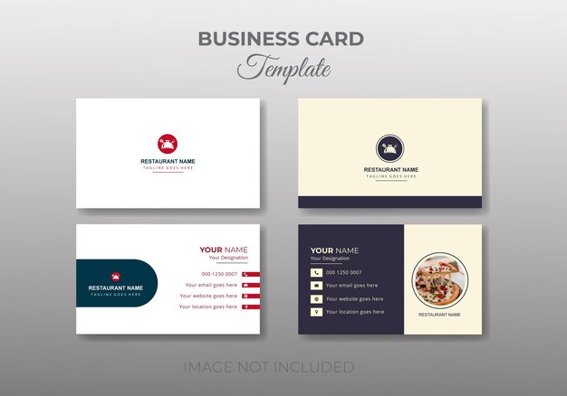 Vector set business card restaurant design template