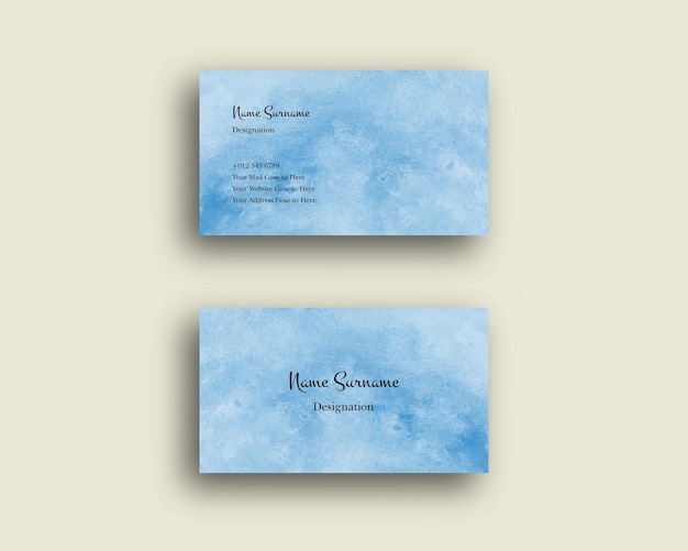 Set of business card with abstract watercolor