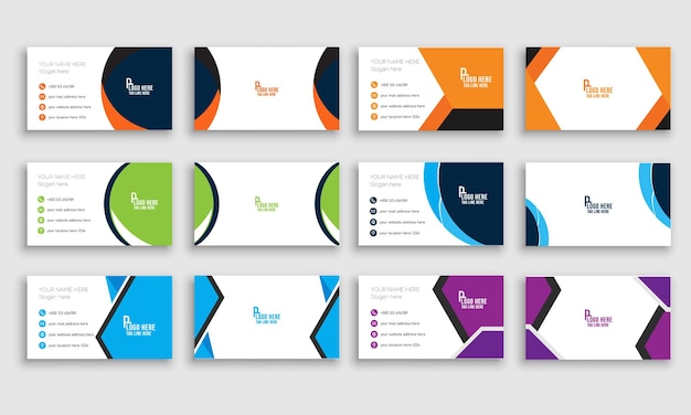 Vector set of business cards modern business card print templates or name visiting card vector stationery