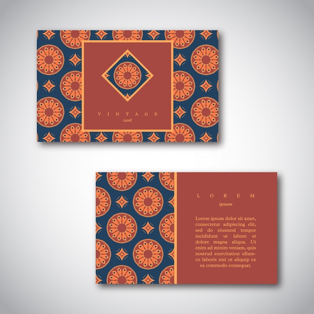 Vector set of business cards with hand drawn mandala.