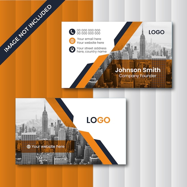 a set of business cards with the image of city building