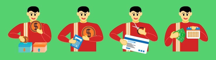 Vector set business concept illustrations collection of scenes with man taking part in business activities