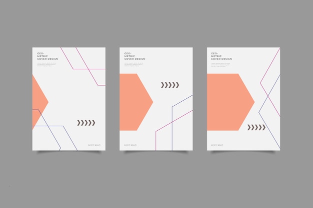 Set of business cover template geometric design collection