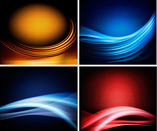 Set of business elegant colorful abstract backgrounds Vector illustration