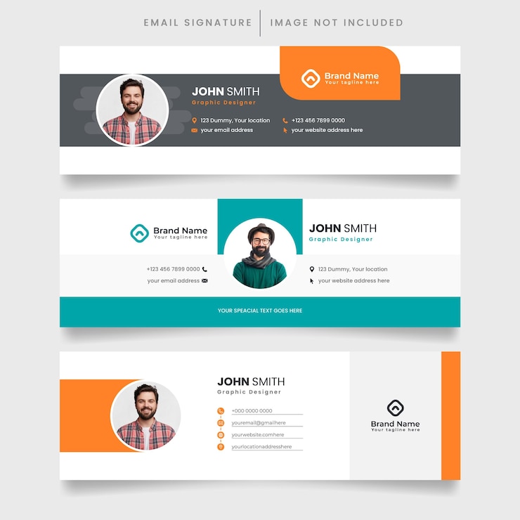 Vector set of business email signature template email footer design personal social media cover vector