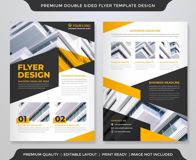 set of business flyer template design with abstract concept and minimalist layout