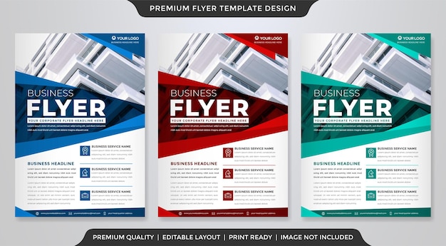 Set of business flyer template design with abstract concept and minimalist layout