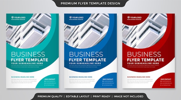 Set of business flyer template design with abstract concept and minimalist layout