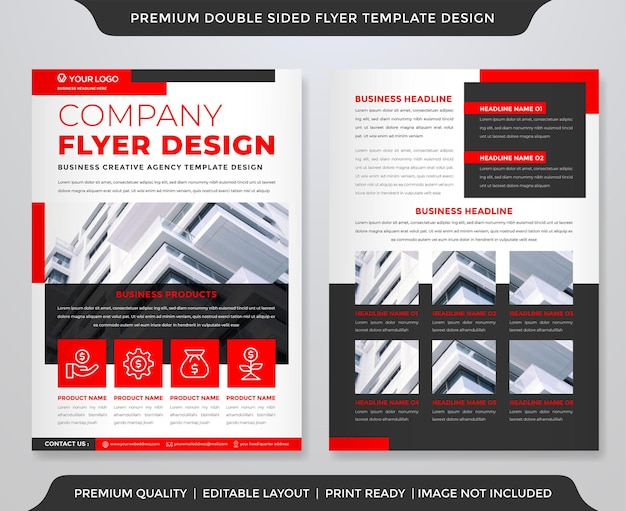 set of business flyer template with minimalist layout and modern style use for promotion kit and pro