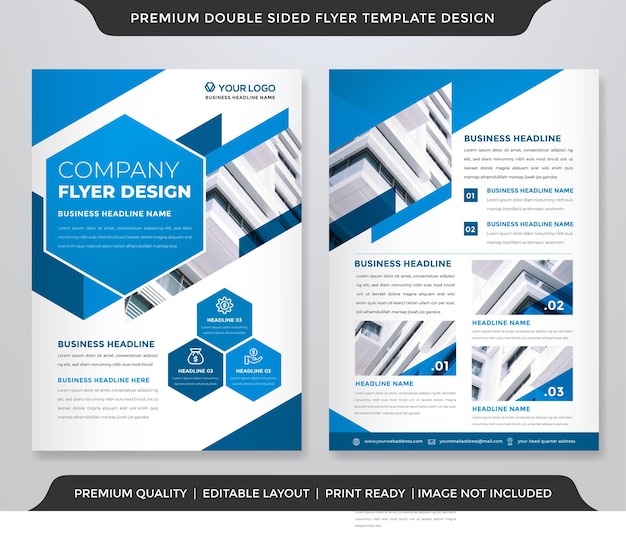 Set of business flyer template with minimalist layout and modern style use for promotion kit