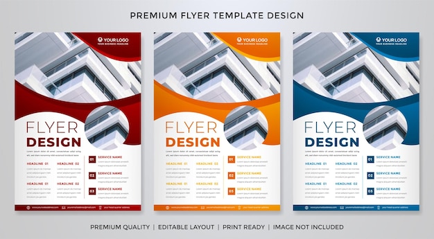 Set of business flyer template with minimalist layout and modern style use for promotion kit