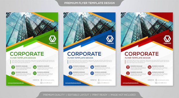 Vector set of business flyer template