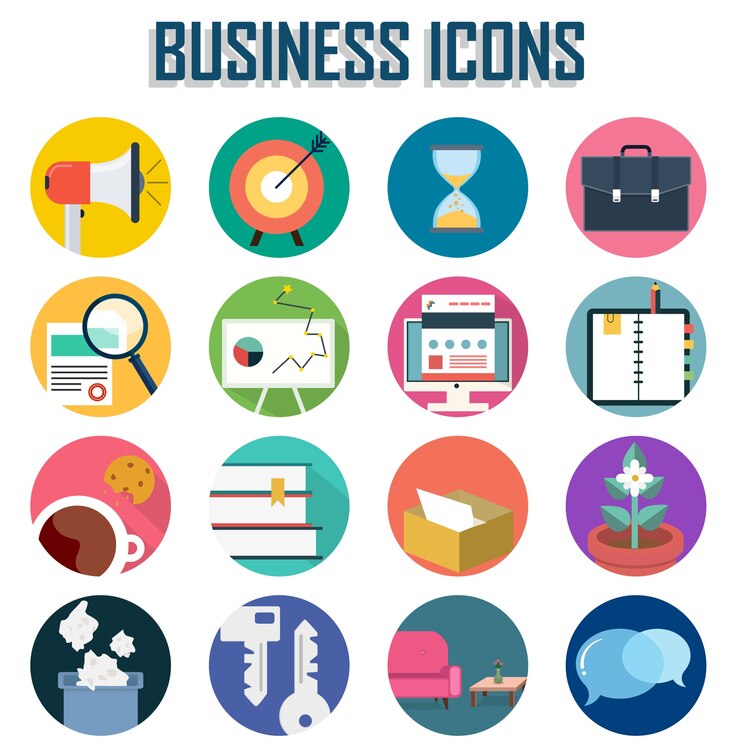 set of business icons