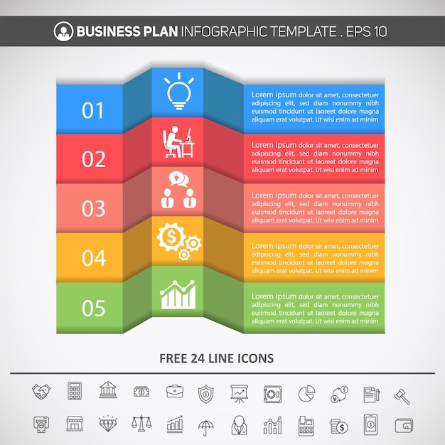 Set of business infographic template