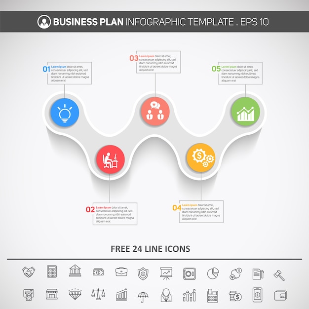 비즈니스 infographic 템플릿 집합