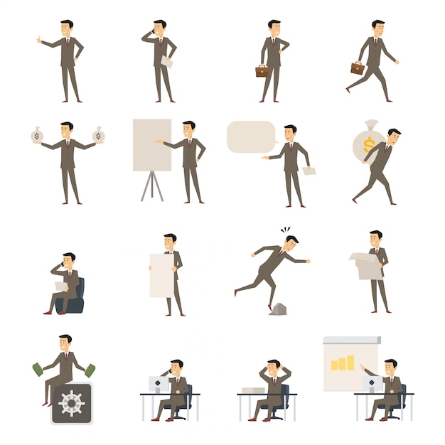 Set of business man illustration