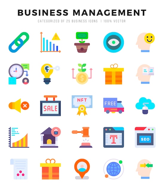 Set of Business Management icons Vector Illustration