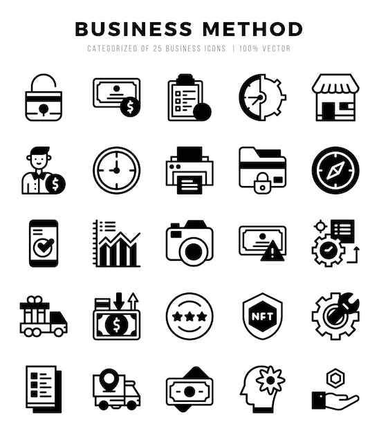 Set of Business Method icons Vector Illustration