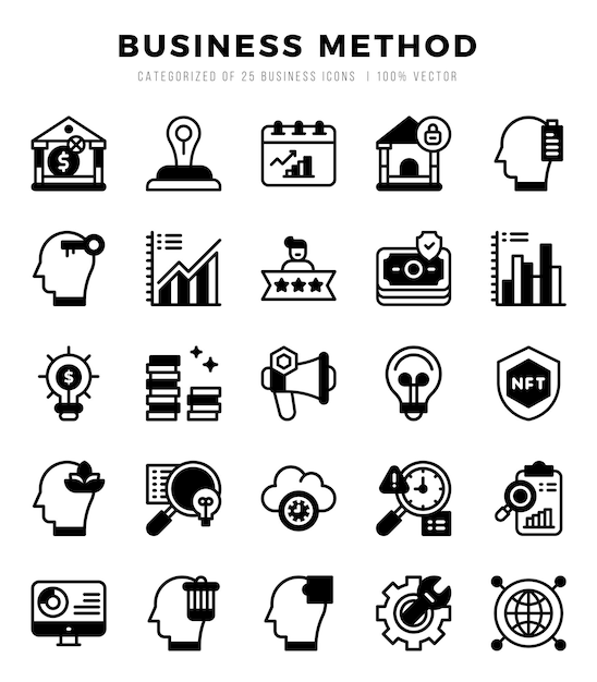 Set of Business Method icons Vector Illustration