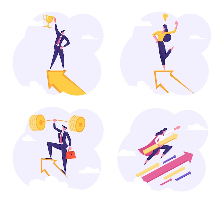 Vector set of business people illustration