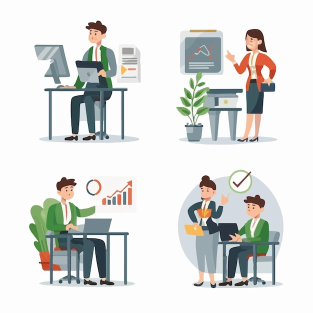 Set of Business People Illustrations Pack