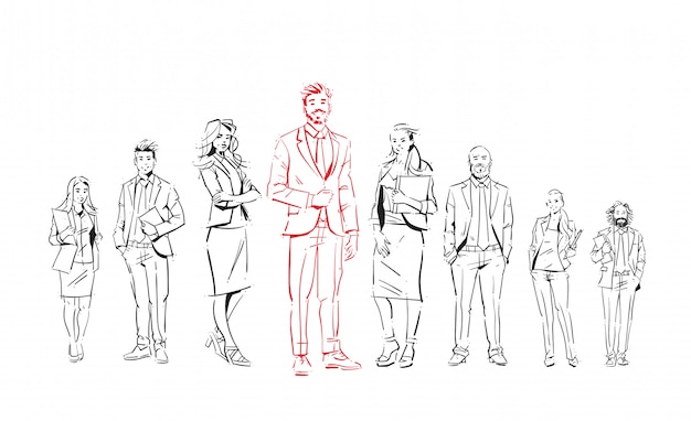 Set of business people illustrations