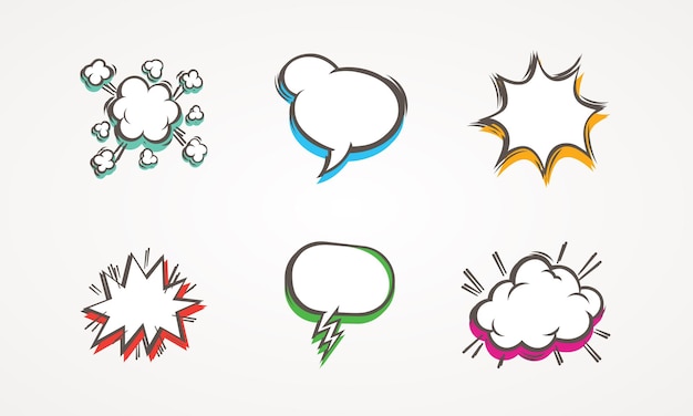 Set of business and social media abstract shapes and icons