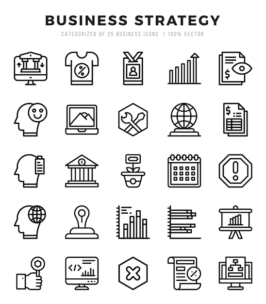 Set of Business Strategy icons Vector Illustration