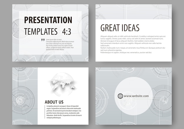 Set of business templates for presentation slides