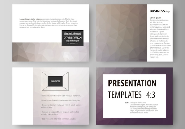 Vector set of business templates for presentation slides.