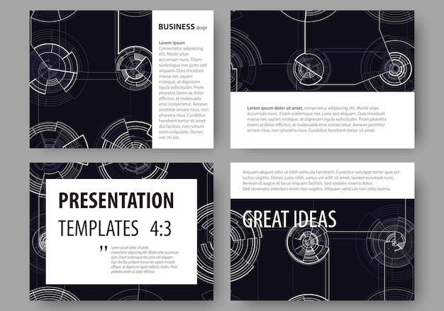 Set of business templates for presentation slides