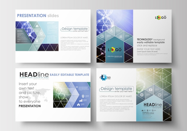 Set of business templates for presentation slides.