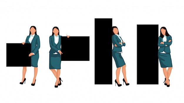 Vector set business woman