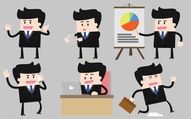 set of businessman character