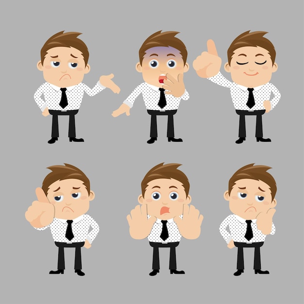 set of businessman characters in different poses
