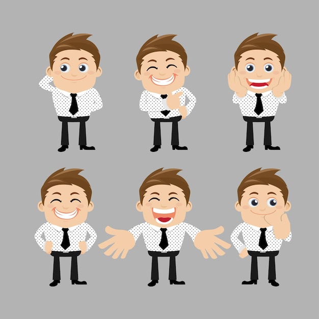 set of businessman characters in different poses