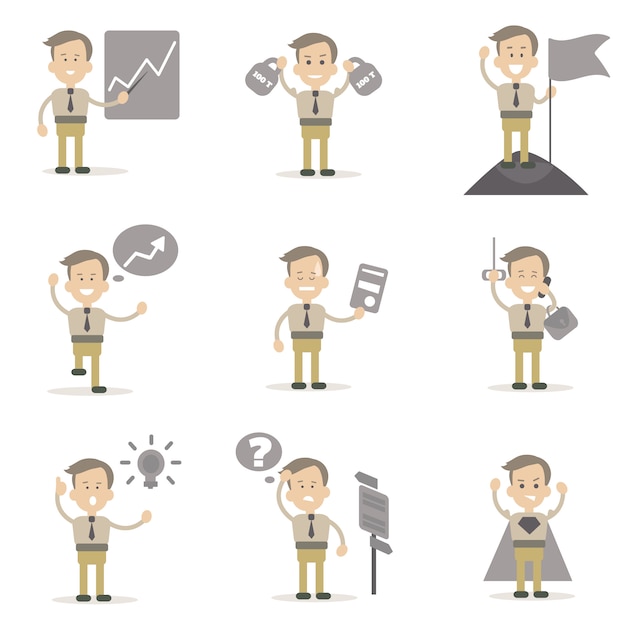 Set of businessman characters