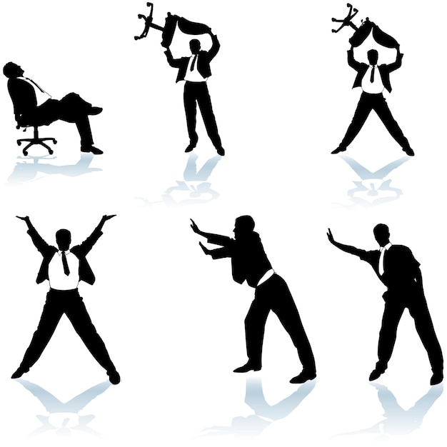 Set of businessman silhouettes