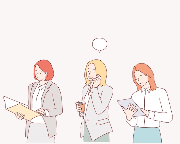 働く実業家のキャラクターのセット