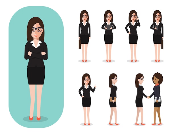 set of businesswoman at work.