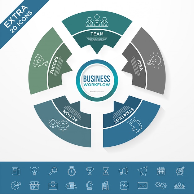 Set di modello di infografica bussiness