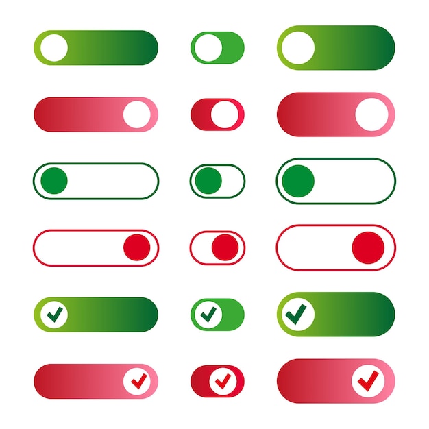 Set button on off on white background. Vector illustration. stock image. EPS 10.