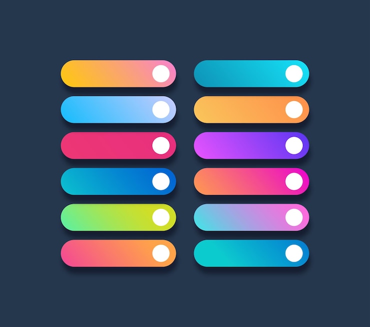 Vector set of button template gradient style with shadow isolated on transparent background for web site ui mobile app call to action icon button vector 10 eps